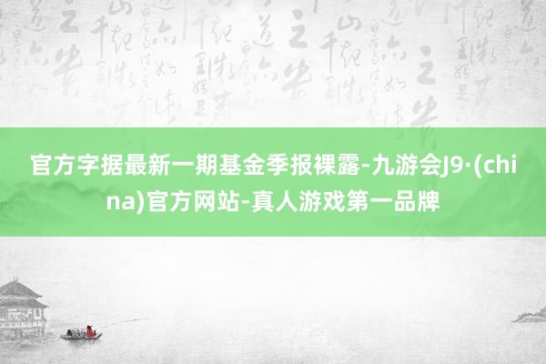 官方字据最新一期基金季报裸露-九游会J9·(china)官方网站-真人游戏第一品牌