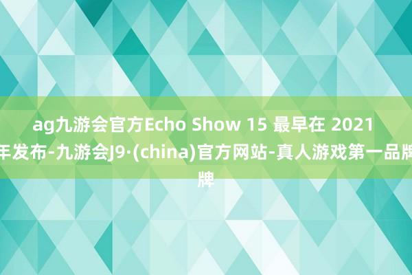 ag九游会官方Echo Show 15 最早在 2021 年发布-九游会J9·(china)官方网站-真人游戏第一品牌